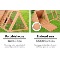 i.Pet Rabbit Hutch Chicken Coop 119cm x 51cm x 44cm Chicken Coop Large Run Wooden Cage Outdoor Pet Care Kings Warehouse 
