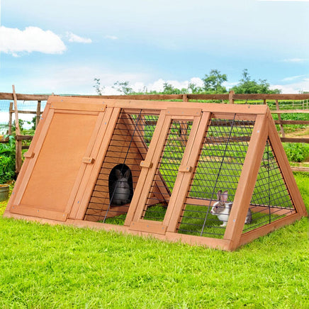 i.Pet Rabbit Hutch Chicken Coop 119cm x 51cm x 44cm Chicken Coop Large Run Wooden Cage Outdoor Pet Care Kings Warehouse 