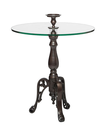 Iron Round Glass Coffee Table with Detachable Candle Holder Home & Garden Kings Warehouse 