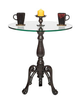 Iron Round Glass Coffee Table with Detachable Candle Holder Home & Garden Kings Warehouse 