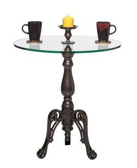 Iron Round Glass Coffee Table with Detachable Candle Holder Home & Garden Kings Warehouse 