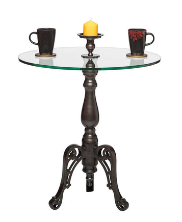 Iron Round Glass Coffee Table with Detachable Candle Holder Home & Garden Kings Warehouse 