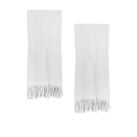 J Elliot Home 400GSM Camila Set of 2 Cotton Waffle Hand Towels 45 x 65 cm Cloud White Home & Garden Kings Warehouse 