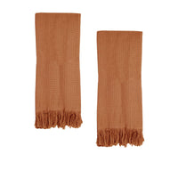 J Elliot Home 400GSM Camila Set of 2 Cotton Waffle Hand Towels 45 x 65 cm Earth Home & Garden Kings Warehouse 