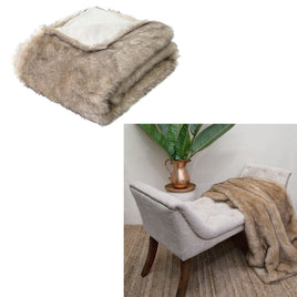 J Elliot Home Brown Fox Luxury Faux Fur Throw 130 x 160cm Home & Garden Kings Warehouse 