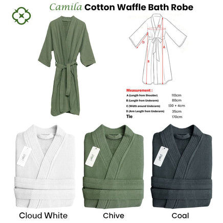 J Elliot Home Camila Cotton Waffle Bath Robe Cloud White Home & Garden Kings Warehouse 