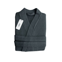 J Elliot Home Camila Cotton Waffle Bath Robe Coal Home & Garden Kings Warehouse 