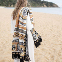 J Elliot Home Kasbah Luxury Fringe Throw 130 x 160cm Black Home & Garden Kings Warehouse 