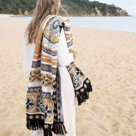 J Elliot Home Kasbah Luxury Fringe Throw 130 x 160cm Black Home & Garden Kings Warehouse 