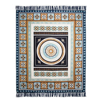 J Elliot Home Kasbah Luxury Fringe Throw 130 x 160cm Blue Home & Garden Kings Warehouse 