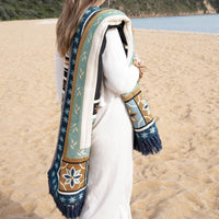 J Elliot Home Kasbah Luxury Fringe Throw 130 x 160cm Blue Home & Garden Kings Warehouse 