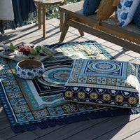 J Elliot Home Kasbah Luxury Fringe Throw 130 x 160cm Blue Home & Garden Kings Warehouse 