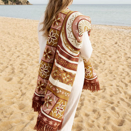 J Elliot Home Kasbah Luxury Fringe Throw 130 x 160cm Pink Home & Garden Kings Warehouse 