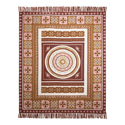 J Elliot Home Kasbah Luxury Fringe Throw 130 x 160cm Pink Home & Garden Kings Warehouse 