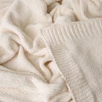 J Elliot Home Leslie Chenille Throw 130 x 160 cm Ivory Home & Garden Kings Warehouse 