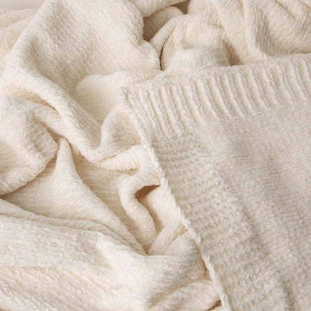 J Elliot Home Leslie Chenille Throw 130 x 160 cm Ivory Home & Garden Kings Warehouse 