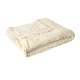 J Elliot Home Leslie Chenille Throw 130 x 160 cm Ivory Home & Garden Kings Warehouse 