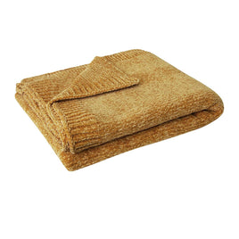 J Elliot Home Leslie Chenille Throw 130 x 160 cm Ochre Home & Garden Kings Warehouse 
