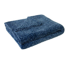 J Elliot Home Leslie Chenille Throw 130 x 160 cm Steel Blue Home & Garden Kings Warehouse 