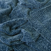 J Elliot Home Leslie Chenille Throw 130 x 160 cm Steel Blue Home & Garden Kings Warehouse 