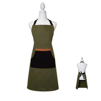 J Elliot Home Selby Cotton Apron 83 x 68 cm Olive & Black Home & Garden Kings Warehouse 