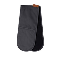 J Elliot Home Selby Cotton Double Oven Mitt Glove 17 x 82 cm Charcoal & Black Home & Garden Kings Warehouse 