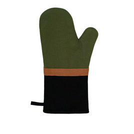 J Elliot Home Selby Cotton Oven Mitt 34 x 15 cm Olive & Black Home & Garden Kings Warehouse 