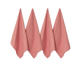 J Elliot Home Waffle Set of 4 Cotton Tea Towels 50 x 70 cm Clay Pink Home & Garden Kings Warehouse 