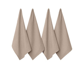 J Elliot Home Waffle Set of 4 Cotton Tea Towels 50 x 70 cm Sandstone Home & Garden Kings Warehouse 