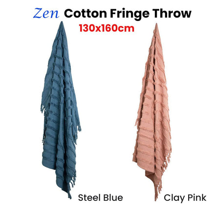 J Elliot Home Zen Luxury Fringe Throw 130 x 160cm Clay Pink Home & Garden Kings Warehouse 