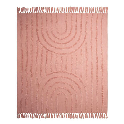 J Elliot Home Zen Luxury Fringe Throw 130 x 160cm Clay Pink Home & Garden Kings Warehouse 