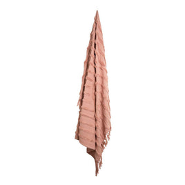 J Elliot Home Zen Luxury Fringe Throw 130 x 160cm Clay Pink Home & Garden Kings Warehouse 
