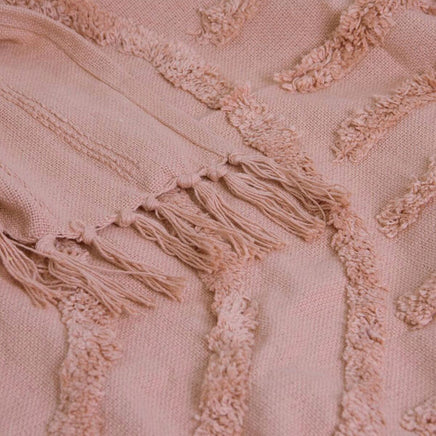 J Elliot Home Zen Luxury Fringe Throw 130 x 160cm Clay Pink Home & Garden Kings Warehouse 