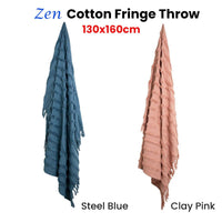 J Elliot Home Zen Luxury Fringe Throw 130 x 160cm Steel Blue Home & Garden Kings Warehouse 