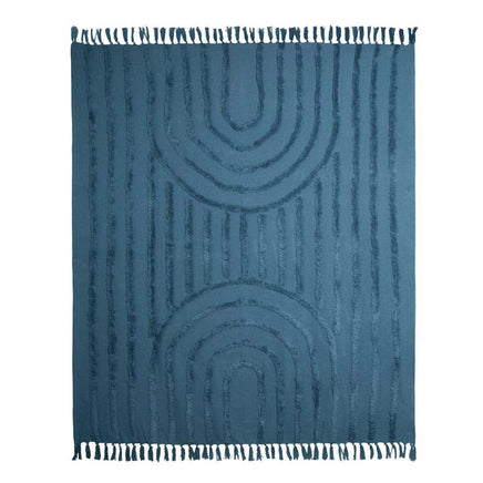 J Elliot Home Zen Luxury Fringe Throw 130 x 160cm Steel Blue Home & Garden Kings Warehouse 