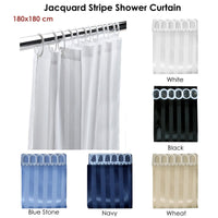 Jacquard Stripe Shower Curtain White Home & Garden Kings Warehouse 