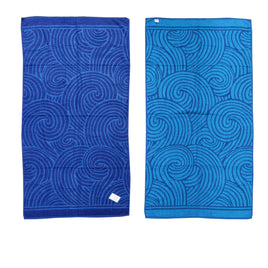 Jacquard Velour Reversible Beach Towel Blue Swirls Home & Garden Kings Warehouse 