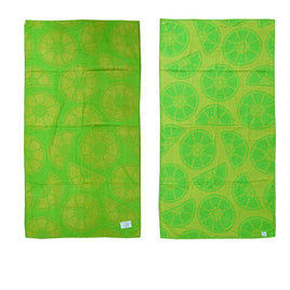 Jacquard Velour Reversible Beach Towel Lime Cirtus Home & Garden Kings Warehouse 
