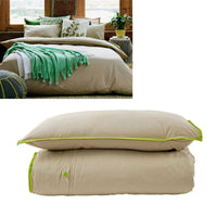 Jane Barrington Cotton Quilt Cover Set Taupe/Green Queen Home & Garden Kings Warehouse 