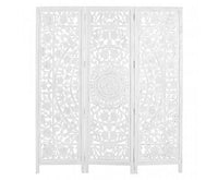 Jans 3 Panel Room Divider Screen Privacy Shoji Timber Wood Stand - White Kings Warehouse 