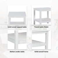 Jasmine Coffee Side Table Laptop Desk Bedside Sofa End Tables Mindi Wood - White living room Kings Warehouse 