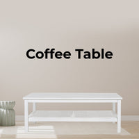 Jasmine Coffee Table 110cm Mindi Timber Wood Rattan Weave - White living room Kings Warehouse 