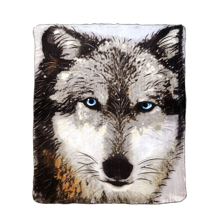 J.Elliot Home 350gsm Wolf Photo Mink Blanket Home & Garden Kings Warehouse 