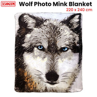 J.Elliot Home 350gsm Wolf Photo Mink Blanket Home & Garden Kings Warehouse 