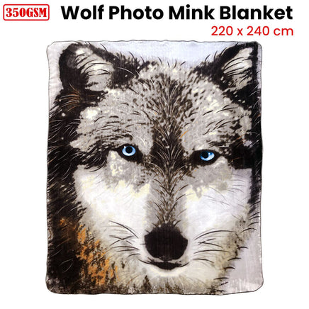 J.Elliot Home 350gsm Wolf Photo Mink Blanket Home & Garden Kings Warehouse 