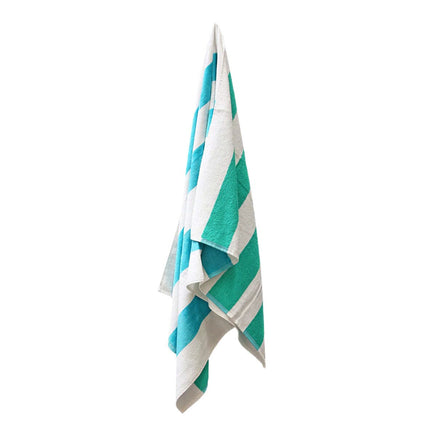 J.Elliot Home 400GSM Premium Cotton Reversible Striped Beach Towel 76 x 152 cm Aqua Teal Home & Garden Kings Warehouse 