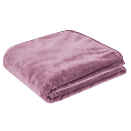 J.Elliot Home 450gsm Solid Faux Mink Blanket Dusty Pink Home & Garden Kings Warehouse 