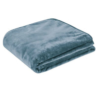 J.Elliot Home 450gsm Solid Faux Mink Blanket Steel Blue Home & Garden Kings Warehouse 