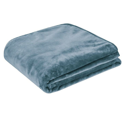 J.Elliot Home 450gsm Solid Faux Mink Blanket Steel Blue Home & Garden Kings Warehouse 