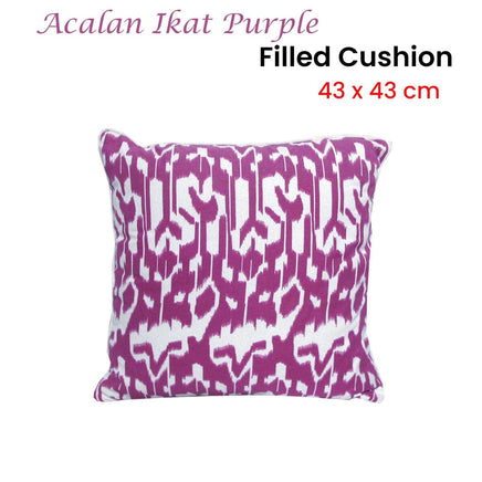 J.Elliot Home Acalan Ikat Purple Filled Cushion Home & Garden Kings Warehouse 